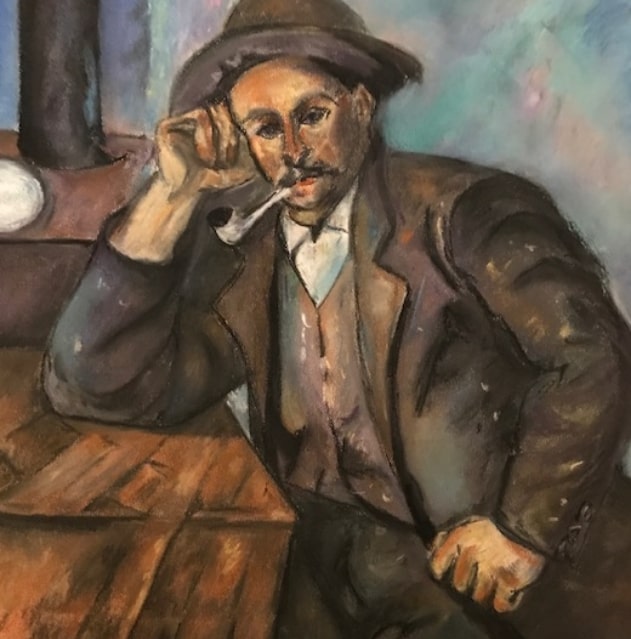 Cezanne “ Man leaning on a table”